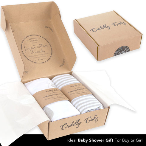 Cuddly Cubs Changing Pad Covers - 2 Pack, Soft Plush Cotton for Boy, Girl, Fits 16 x 32 Baby Changing Table Pads