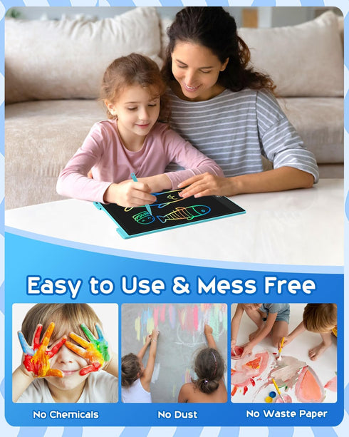 LCD Writing Tablet, 2 Pack Toddler Kids Doodle Board, Colorful 12 Inch Drawing Pad for Girls Boys Age 3-8