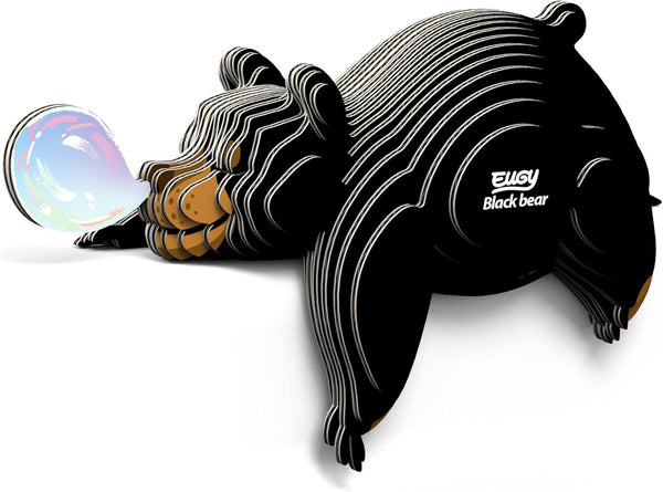 Eugy Black Bear 3D Puzzle, 24 Piece Eco-Friendly Educational Toy Puzzles for Kids Ages 6+