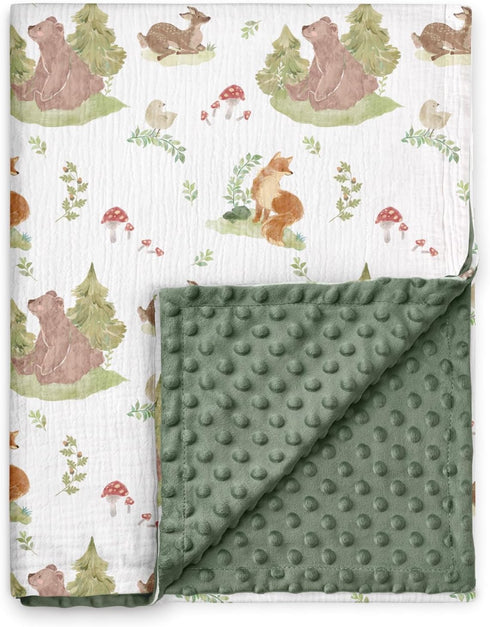 GLLQUEN BABY Blankets for Unisex Newborn Super Soft Nursery Minky Blankets with
