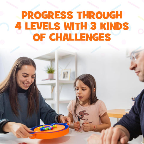 Foxmind Marble Garble Quick Kids Card Game, 4 Difficulty Levels, 20 Minute Family Dexterity Game for Game Night