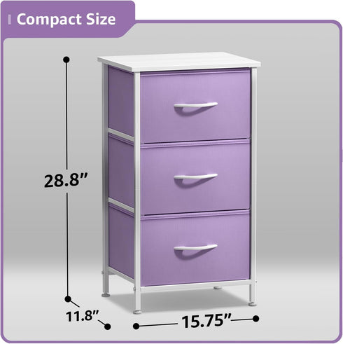 3 Sorbus Nightstand with Drawers - Bedside Furniture & Accent End Table Chest for Home, Bedroom Accessories, Office