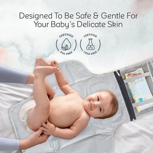 KiddyCare Portable Diaper Changing Pad for Baby Travel | Portable Changing mat for Newborn Baby Girl & Boy | Waterproof