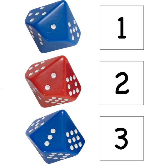 LEARNING ADVANTAGE Subitizing Dice - Set of 6, Hands-On Math Manipulative for Early Numeracy, Math Games for Kids.