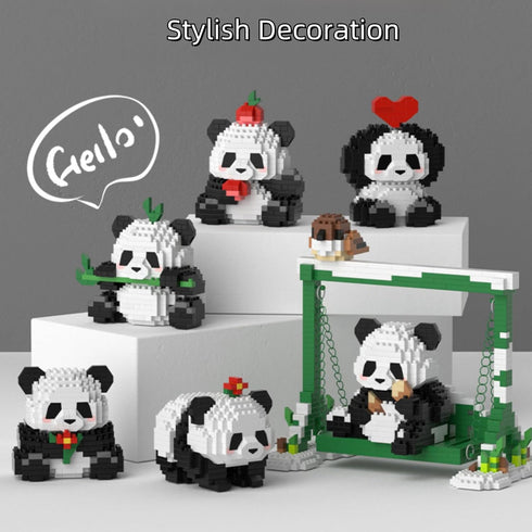Mini Building Blocks Panda Sets, 389 PCS Cute Micro Mini Panda Building Bricks for Party Favors