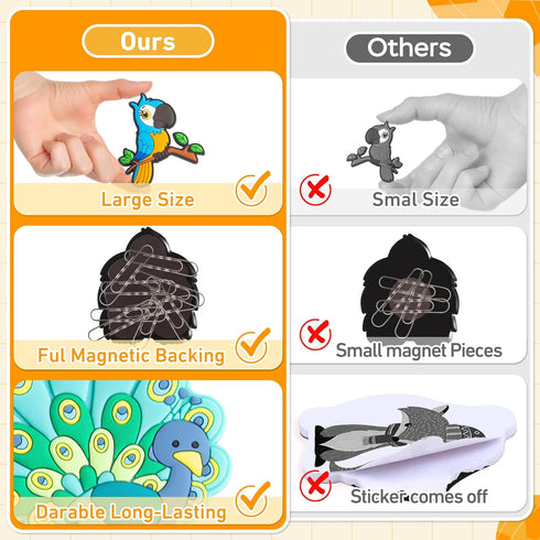Fridge Magnets for Toddlers 1-3, Large Size Educational Magnetic Toys for Kids, Cute Animal Refrigerator Magnets