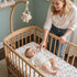 2 Pack Baby Bassinet Sheets TPU Waterproof Soft Muslin Bedside Bassinet Mattress Sheets with Bottom Elastic Band