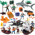 Pirate Action Figures Playset with Boat, Treasure Chest, Cannons, Shark, Pirate Ship