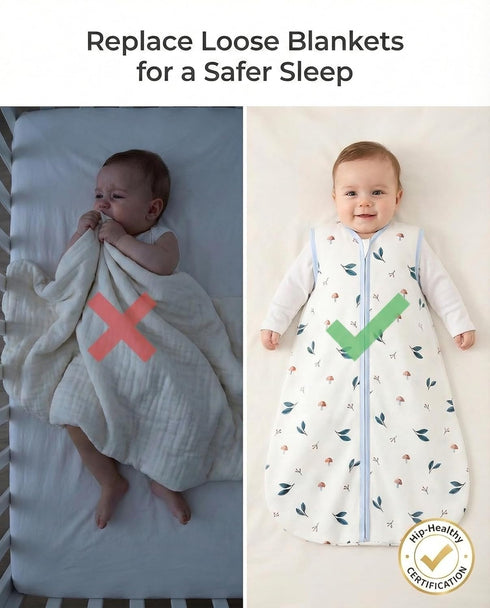 3 Pack 0-6 100% 0.5 2-Way Baby Sleep Sack Months Organic Cotton, TOG Lightweight Wearable Blanket, Zipper Sleeping Bag