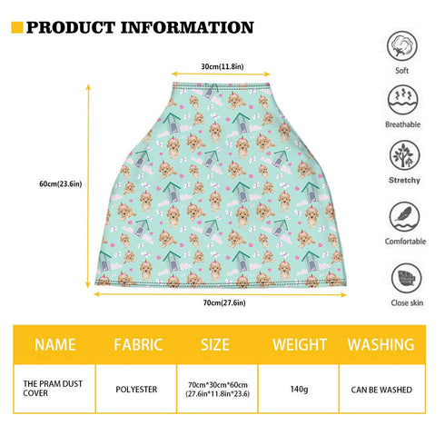Biyejit Blue Floral Print Car Seat Cover for Babies, Mom Nursing Covers Breastfeeding Scarf, Multi Use Infant Carseat