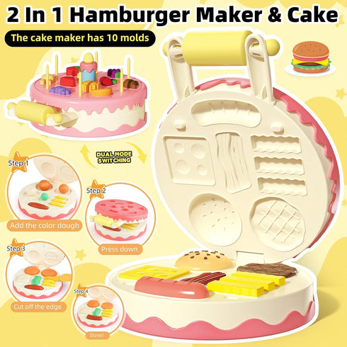 Kaelinda 77 4 1 Sets 2-4-8, 3 4 5 6 Pcs in Playdough for Kids Age Dough Accessories Tools Kit, Ice Cream, Noodle Cake