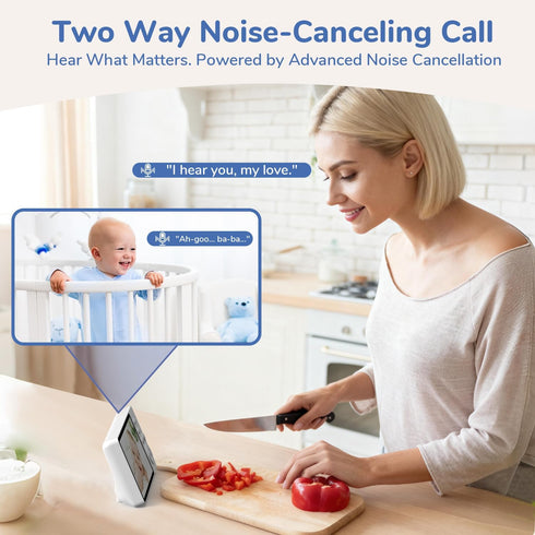 jeeber 1080P 5" 1080p 3X No WiFi Video Baby Monitor, IPS Screen, HD Night Vision, Two-Way Talk, Lullabies, Temperature