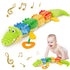 Infant Baby Musical Stuffed Animal Activity Toy with Teether, Crinkle, Rattle, Textures for Newborns 0-12 Months,