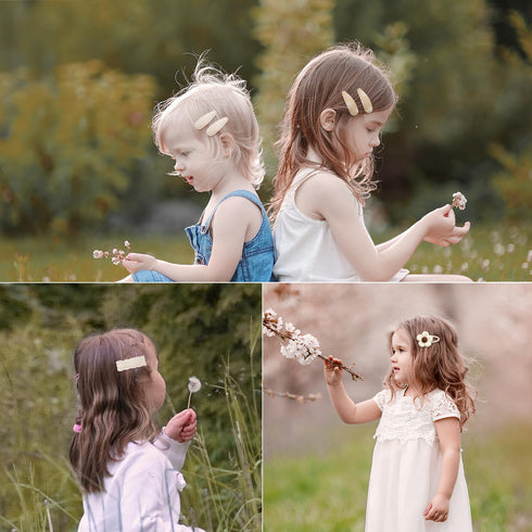 16 Pcs Butterfly Flower Hair Clips for Girls, Fully Lined Handmade Barrettes Hair Accessories