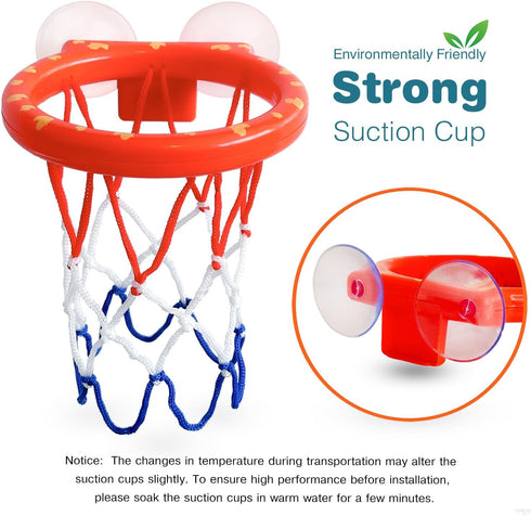 Bath Toys - Bathtub Basketball Hoop for Toddlers and Kids - Bathtub and Shower Toys with 4 Soft Balls, Mold Free and Strong Suction Cup, Fun Bath Toys for Kids, Toddlers - Boys and Girls