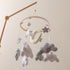 GOODMOM Nordic Boho Baby Crib Bell - Moon & Stars Felt Nursery Decor, Neutral Minimalist Baby Room Hanging Ornament
