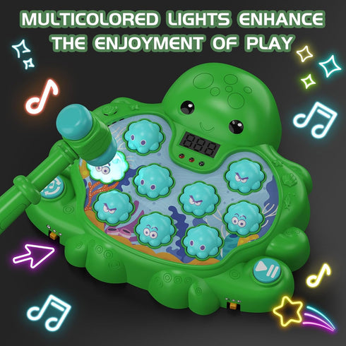 2 2+ Octopus Vitality Strike Game, Educational Musical Whack-A-Mole Toy with Game Modes, Digital Score Display, Toddler