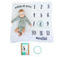 Kate & Milo Baby Monthly Milestone Blanket, Infant Milestone Markers, Newborn Photoshoot Props, Large Blanket