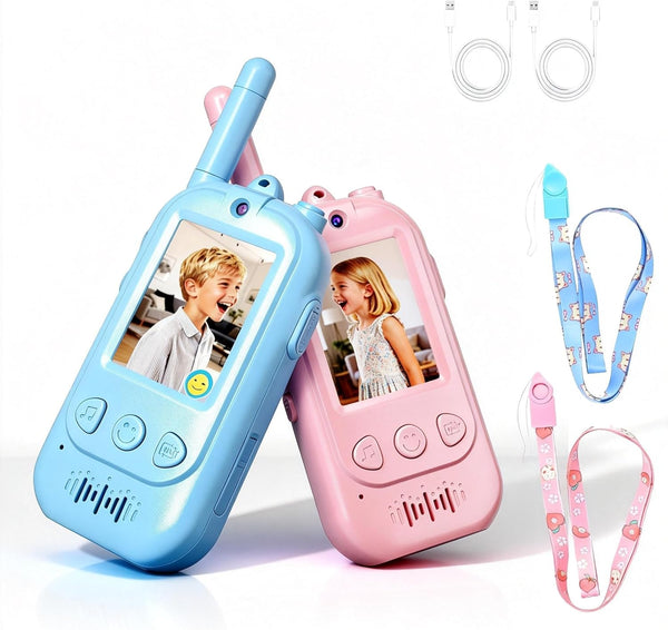 NFunalk Video Walkie Talkies, Kids Interactive Toys with Screen, Video Walkie Talkies for