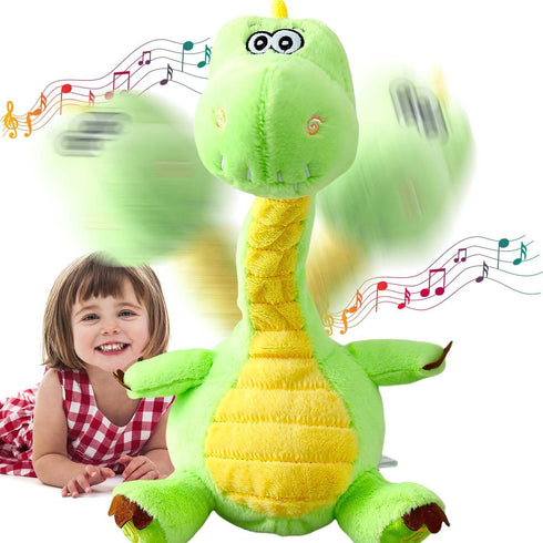 HCdoujoy 13" Dancing Dinosaur, Repeating What You Say Mimicking Recording Plush Baby Toy