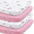 Bassinet Sheet 4 Pack for Baby Girls, Bassinet Sheets Universal Fit for