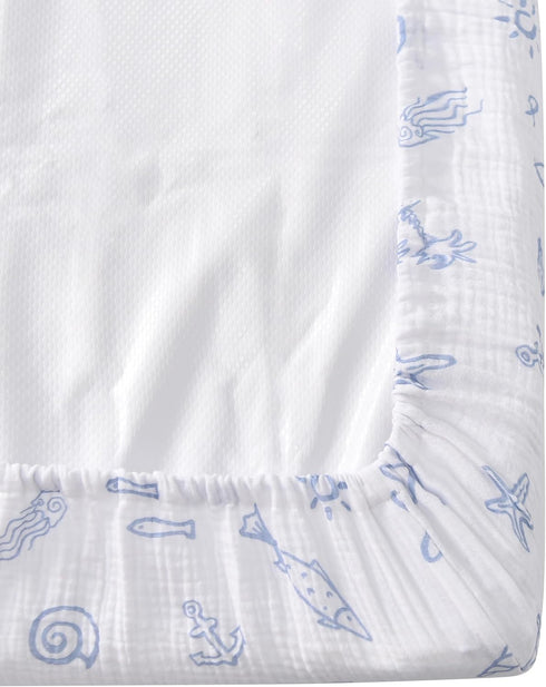 TADO MUSLIN 100% 360 2 Pack Changing Pad Cover for Baby Girls Boys - Organic Cotton Muslin Changing Pad Sheets