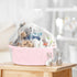 Small Woven Gift Basket, Light Pink Cotton Rope Cat Dog Toy Bin Box, Nursery Baby Basket, Wicker Basket with Handles,