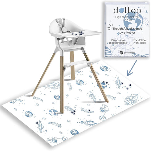 Dollop Premium Disposable Splat Mats (30-Pack) Extra Large 47 Water-Resistant High Chair