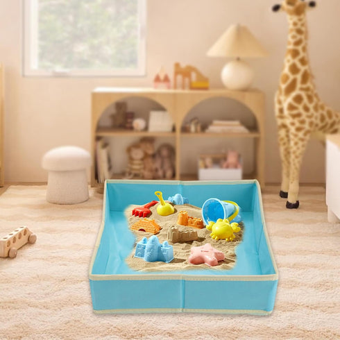 DuskHaven 60cmx60cm Children's Play Mat, Easy to Carry, Large, Thick, Portable, Easy to Clean, Blue