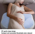 NOENNULL W Shaped Pillow for Women Cotton Adjustable Belly Support Maternity Wedge Pillow for Side Sleepers (Blue)