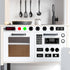 Play Kitchen Decals Stove Cooker Microwave Oven Stickers Vinyl Toy Stove Sticker DIY Replacement Kitchen Stickers Toy