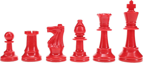 WE Games Color Bright Plastic Staunton Tournament Chess Pieces - Half Set with 3.75 in. King