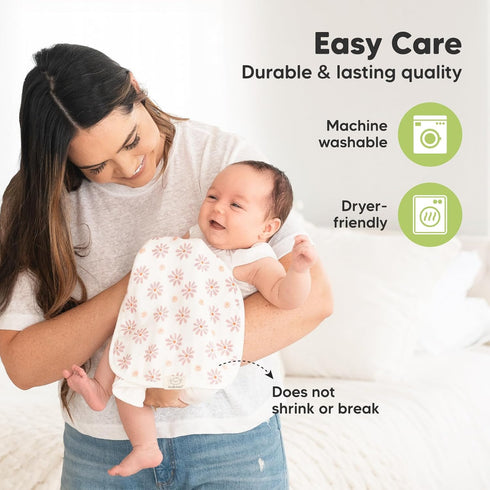 5-Pack 8-Layers Muslin Burp Cloths Baby Boy, Girl - Very Absorbent Baby Burp Cloth Rags, Viscose Derived from Bamboo