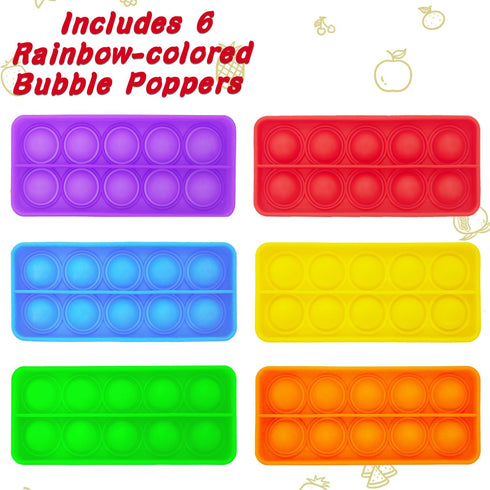 Ten Frame Pop Board, Fidget Toys for Classroom, Montessori Educational Toy Gift for Kids (Set of 6)