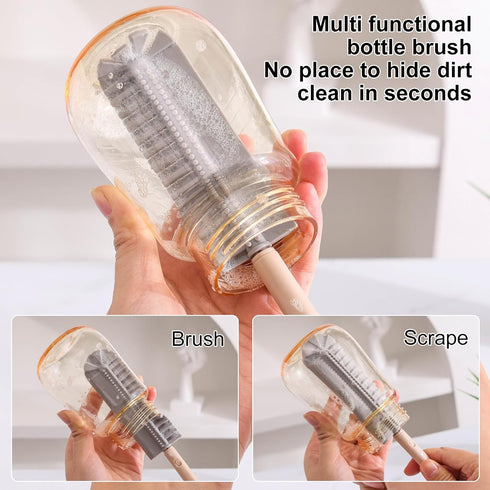Set, Baby Bottle Drying RackTravel Baby Bottle Drying Rack Cleaner Kit with Silicone Bottle Brush,Straw Brush, Suitable