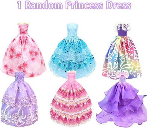 Doll Clothes and Accessories for 11.5 Inch Doll Dress Up Set with 1 Wedding Gown Dress 2 Fashion Dresses 4 Mini Dresses 2 Tops and Pants Outfits 2 Swimsuits 10 Shoes 10 Bags Toys Gift for Girls