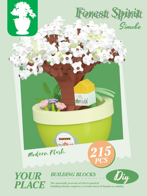 Jollcnoia Set Pear Moon Mini Bonsai Tree Micro Building Building Toy Plant Cherry Tree Flower Collection Decor for Home
