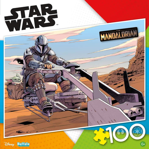Buffalo Games - Star Wars - Speed Biker Strike - 100 Piece Jigsaw Puzzle for Families Challenging Puzzle Perfect for Game Nights - Finished Puzzle Size is 15.00 x 11.00