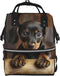 HJTRW Dog Dachshund Diaper Bag Backpack for Women Waterproof Mummy Backpack Large Nappy