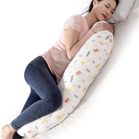 BYRIVER C Shaped Pregnancy Pillow with Cover, Knee Pillow for Side Sleeper Knees Legs HIPS Pain, Leg Pillow Elevation
