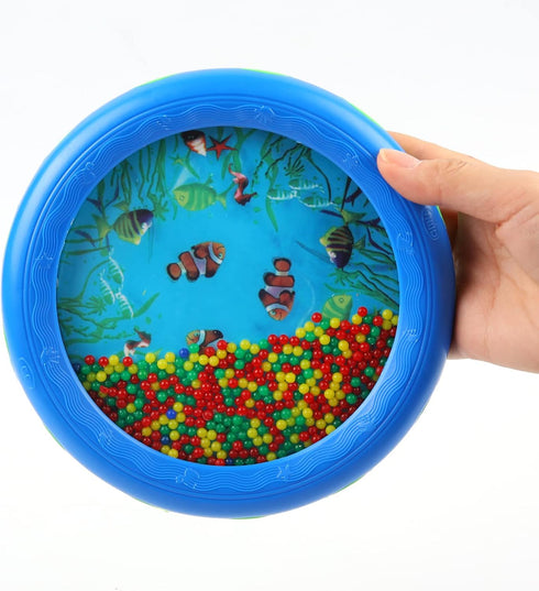 Musfunny Ocean Drum - Blue Gentle Sea Sound Music Gift for Kids, Educational Drum Tool