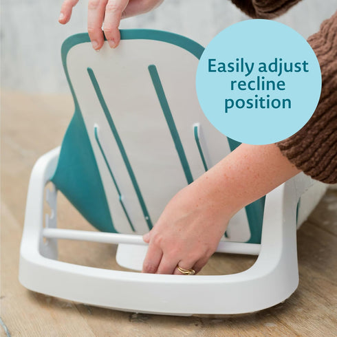 4-in-1 024 The First Years Reclining Baby Bathtub Grows-with-Baby Adjustable Bath Seat Multi-Position Backrest