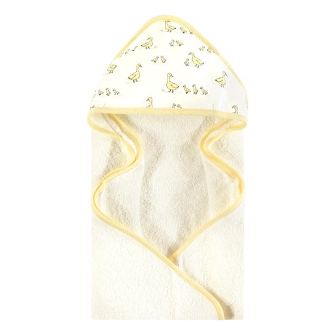 Hudson Baby Unisex Baby Cotton Animal Face Hooded Towel, Yellow Duck, One Size