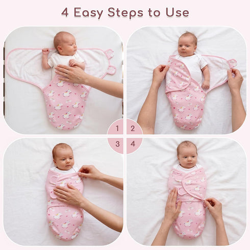 Yukkidds 0-3 100% 2 Pack Baby Swaddle Blanket Months Cotton Newborn Swaddles Bag Adjustable Sleeping Wraps Newborn