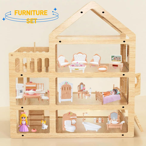 MOLINGXUAN Set, 48 Set Princess Dollhouse Furniture Piece Luxury Miniature Accessories Collection with Living Room