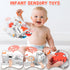 Odeepstar 0-12 Baby Book Months, Crinkle Cloth Book with Rattle & Touch and Feel Sensory Toys, Soft Teether