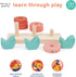 Counting Vegetables - 10pcs Stacking Wooden Ring Set for Toddler Educational Toy to Boost Fine Motor Skills Age 12M+