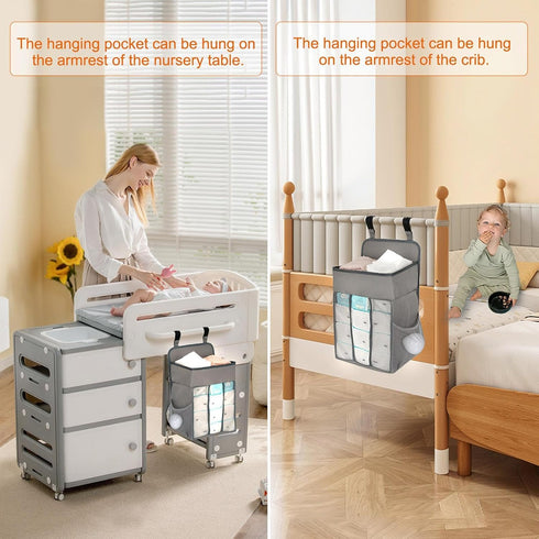 Generic Closet, Hanging Diaper Caddy Organizer - Hangable Nappy Stacker, Household Diapers Organizer | For Changing