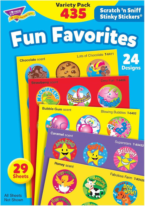 Trend Enterprises Fun Favorites, Scented Scratch 'N Sniff Stinky Stickers, 24 Designs, 29 Sheets
