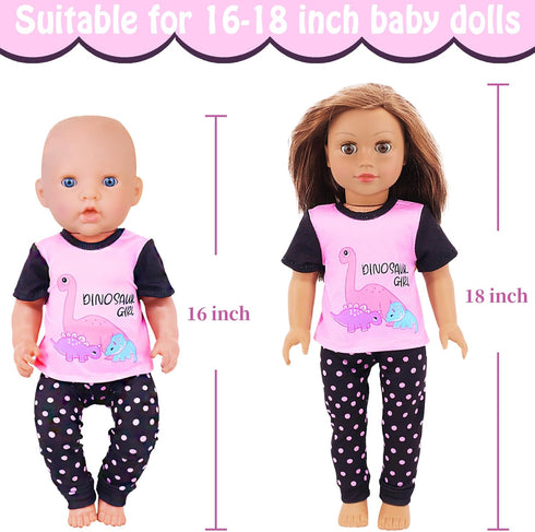 UNICORN ELEMENT 5 Sets Baby Doll Clothes Outfits for 14-18 Inch Dolls - Baby Doll Accessories